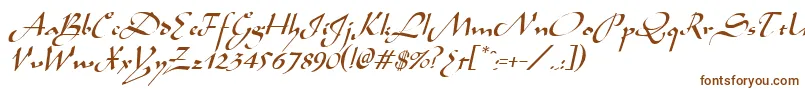 AladdinItalic-fontti – ruskeat fontit valkoisella taustalla