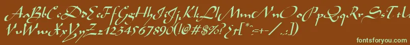 AladdinItalic Font – Green Fonts on Brown Background