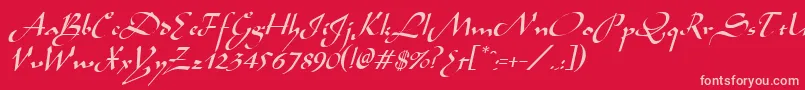 AladdinItalic Font – Pink Fonts on Red Background