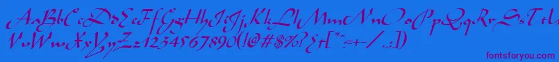 AladdinItalic Font – Purple Fonts on Blue Background