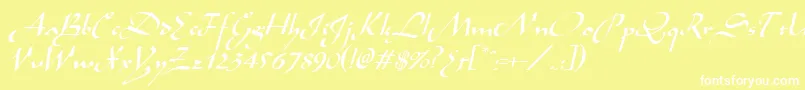 AladdinItalic Font – White Fonts on Yellow Background