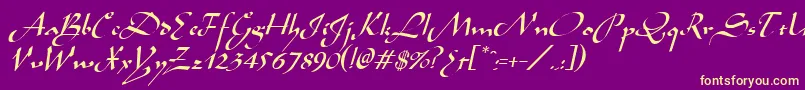 AladdinItalic Font – Yellow Fonts on Purple Background