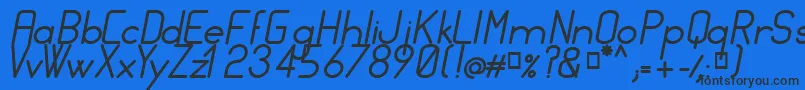 FocusMediumItalic Font – Black Fonts on Blue Background