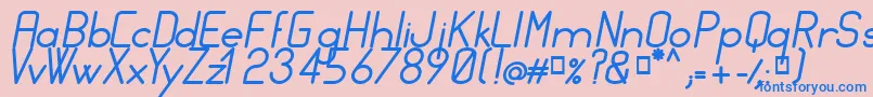 FocusMediumItalic Font – Blue Fonts on Pink Background