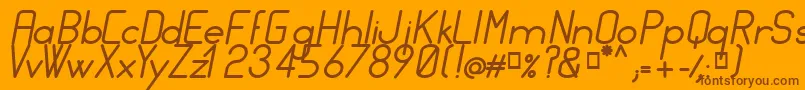 FocusMediumItalic Font – Brown Fonts on Orange Background