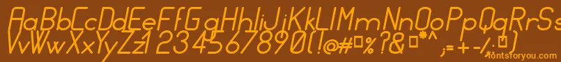 FocusMediumItalic Font – Orange Fonts on Brown Background