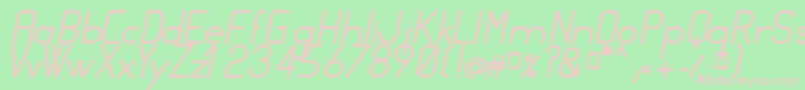 FocusMediumItalic Font – Pink Fonts on Green Background