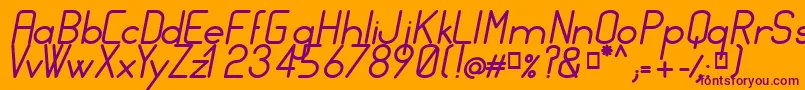 FocusMediumItalic Font – Purple Fonts on Orange Background
