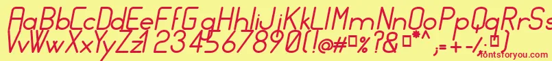 FocusMediumItalic Font – Red Fonts on Yellow Background