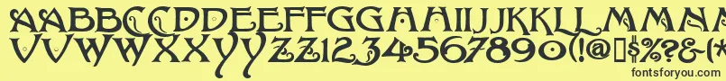 BaltimoreNouveau Font – Black Fonts on Yellow Background