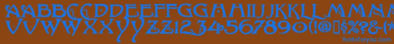 BaltimoreNouveau Font – Blue Fonts on Brown Background
