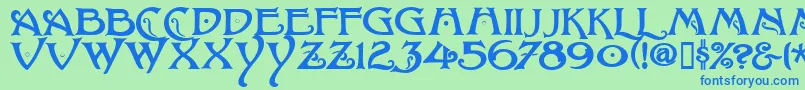 BaltimoreNouveau Font – Blue Fonts on Green Background