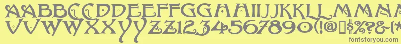 BaltimoreNouveauフォントについての詳細 フォントBaltimoreNouveau – 黄色の背景に灰色の文字