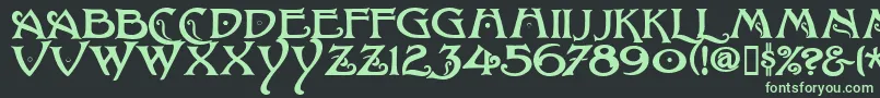 BaltimoreNouveau Font – Green Fonts on Black Background