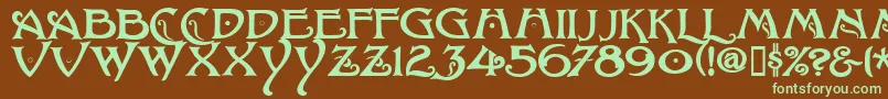 BaltimoreNouveau Font – Green Fonts on Brown Background