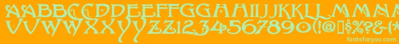BaltimoreNouveau Font – Green Fonts on Orange Background