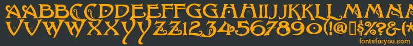 フォントBaltimoreNouveau – 黒い背景にオレンジの文字