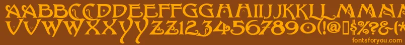 BaltimoreNouveau Font – Orange Fonts on Brown Background