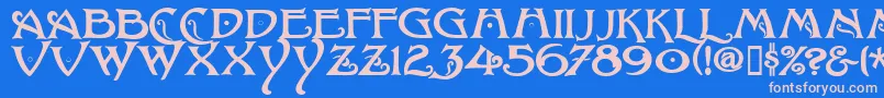 BaltimoreNouveau Font – Pink Fonts on Blue Background