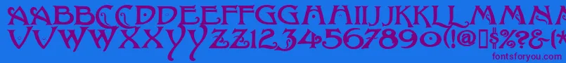 BaltimoreNouveau Font – Purple Fonts on Blue Background