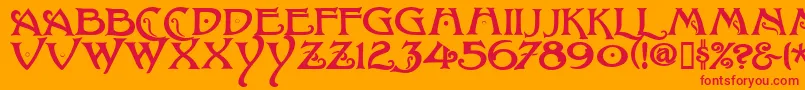 フォントBaltimoreNouveau – オレンジの背景に赤い文字