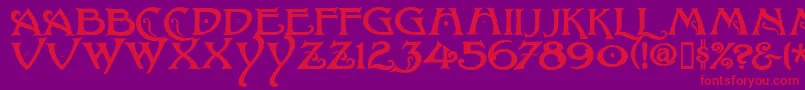 フォントBaltimoreNouveau – 紫の背景に赤い文字