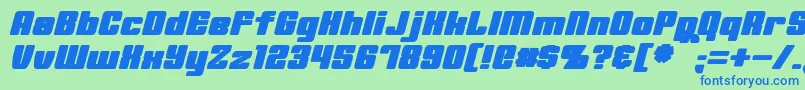 MinervaBoldItalic Font – Blue Fonts on Green Background