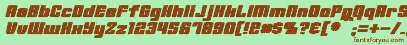 MinervaBoldItalic Font – Brown Fonts on Green Background