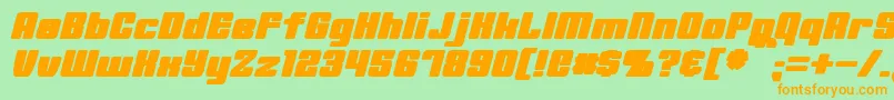 MinervaBoldItalic Font – Orange Fonts on Green Background