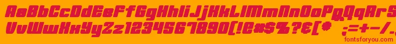 フォントMinervaBoldItalic – オレンジの背景に赤い文字