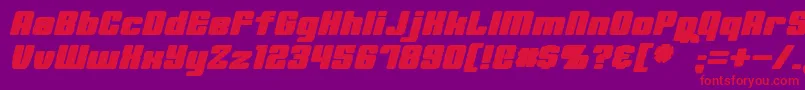 MinervaBoldItalic Font – Red Fonts on Purple Background