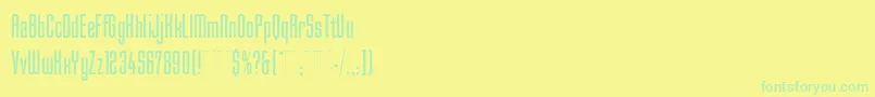フォントMekanikPlain – 黄色い背景に緑の文字
