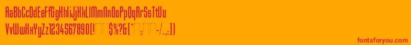 MekanikPlain Font – Red Fonts on Orange Background