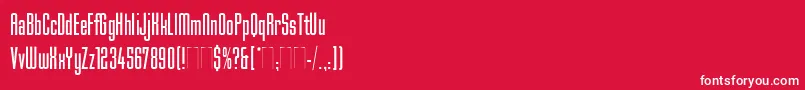 MekanikPlain-Schriftart – Weiße Schriften auf rotem Hintergrund