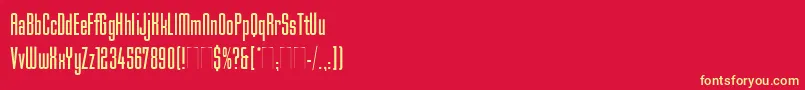MekanikPlain Font – Yellow Fonts on Red Background