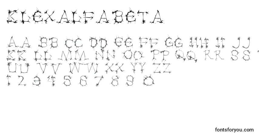 A fonte Klexalfabeta – alfabeto, números, caracteres especiais