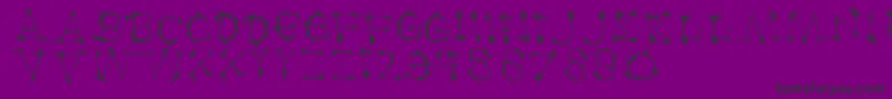 Klexalfabeta-fontti – mustat fontit violetilla taustalla