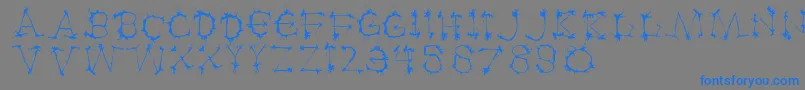 フォントKlexalfabeta – 灰色の背景に青い文字