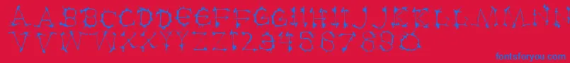 Klexalfabeta Font – Blue Fonts on Red Background