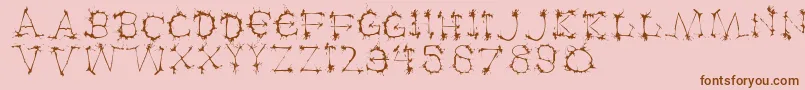 Klexalfabeta Font – Brown Fonts on Pink Background