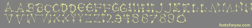 Klexalfabeta Font – Yellow Fonts on Gray Background