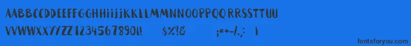 HammockRoughHome-Schriftart – Schwarze Schriften auf blauem Hintergrund