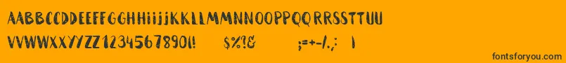 HammockRoughHome-Schriftart – Schwarze Schriften auf orangefarbenem Hintergrund
