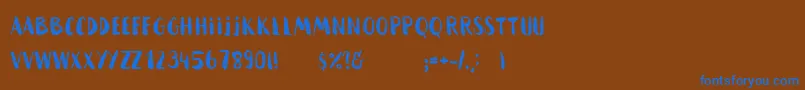 HammockRoughHome-Schriftart – Blaue Schriften auf braunem Hintergrund