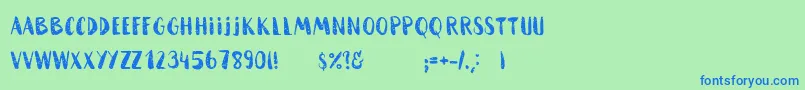 HammockRoughHome-Schriftart – Blaue Schriften auf grünem Hintergrund