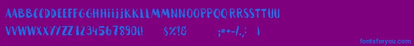 HammockRoughHome-Schriftart – Blaue Schriften auf violettem Hintergrund