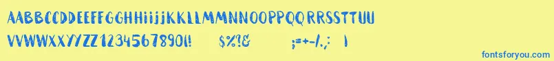 Шрифт HammockRoughHome – синие шрифты на жёлтом фоне