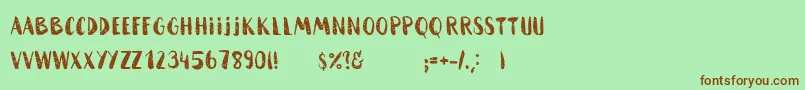 HammockRoughHome-Schriftart – Braune Schriften auf grünem Hintergrund