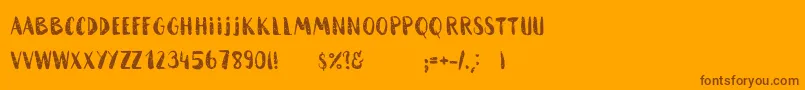HammockRoughHome-Schriftart – Braune Schriften auf orangefarbenem Hintergrund