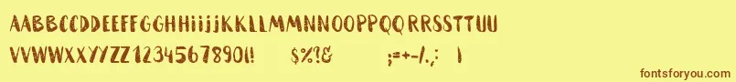 HammockRoughHome-Schriftart – Braune Schriften auf gelbem Hintergrund
